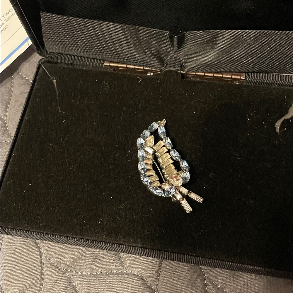Elegant Silver and Blue Brooch